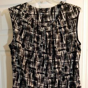 Black Grey and White sequin Top Sz 2X